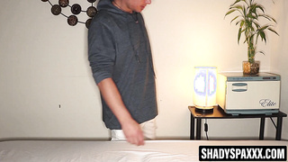 Puny Shay gives muddy blow-job and hand-job as glad finishing