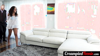 CreampiedTeenie.com - Black-haired teenage Vienna Black penetrated rock-hard by this fat bone