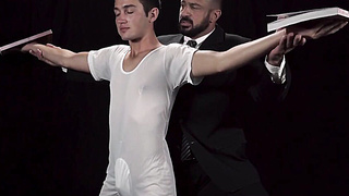 BoyMissionary.com - Young pillow-biter's gargle abilities precede a moist three way