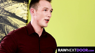 RawNextDoor.com - Office jock Dalton Riley pokes Jackson Cooper's bulky bum chum rock hard