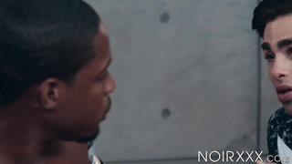 Firm DeAngelo Jackson shoot his spunk into camera guy Lucas rear