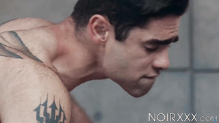 Firm DeAngelo Jackson shoot his spunk into camera guy Lucas rear