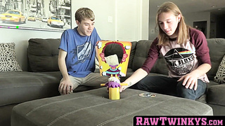 RawTwinkys.com - Bottom youngster takes a good-sized man meat in the backside and shoots a load with delight
