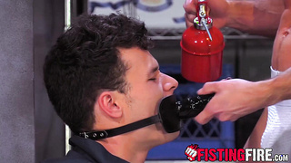 Apprentice Micky Mackenzie jacking off while perving at a ass bandit porno mag