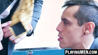 PlayingMen.com - Bruno Max bootie nailed Leo Galileo after voluptuous fapping off