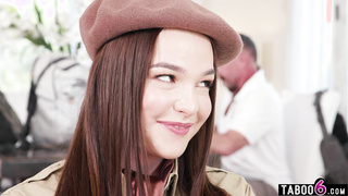 Female scout teenies drill the scout leader