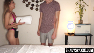 Inked Sophie lubricates down a large dinky and makes it jism