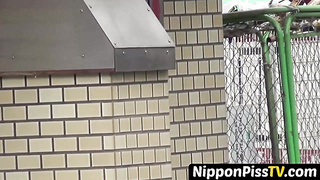 NipponPissTV.com - Chinese girls slightly reaching public rest room in time to pee openly