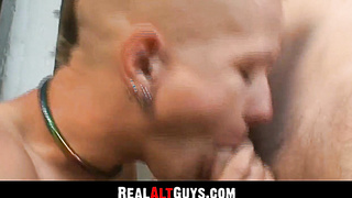 RealAltGuys.com - Goth bottom gets his bootie and throat slammed with stiff lollipop