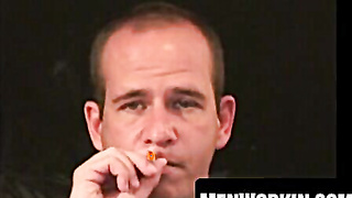 Elder boy shocks his man rod and sack with electrified fucktoys