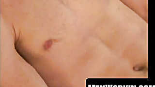 Solo amateur works his yam-sized dinky till jism splashes