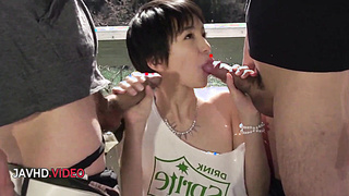 AV ASS FUCKING - Nasty Chinese Three-way Sakura Aida Gives Super hot Fellatio Act