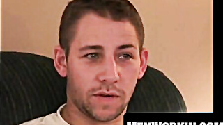 Inked stud masturbates his fleshy beefstick and spews