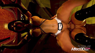 3 DIMENSIONAL Hermaphroditism Nuns Penetrating In A Church