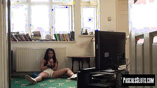 PASCALS BROADS - Uber-cute honey Rina Ellis has herself used for delight and raunchy facehole tearing up