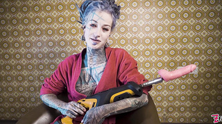 Tatted Teenie Investigating Pound Machine With Her Anal invasion