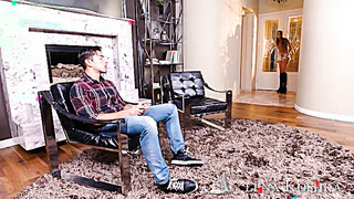 Elena Koshka Romps Her Beau's Roomie And Pops Rigid