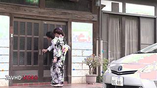 HEY COUGAR - Kimono stunner banged stiff and made to gulp giant time (Maya Kawamura)