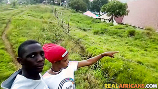 African Amateur Nubile Duo Having A Hasty Rock-hard Pulverize