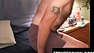 Wooly mature guy faps off till explosive ejaculation