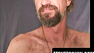 Wooly mature guy faps off till explosive ejaculation