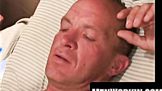 Balding mature dude enjoys milking his rock-hard fuckpole
