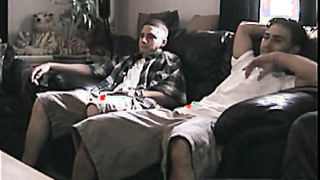 Hetero dudes Cory and Paulie paw their meatpipes till they run in rivulets