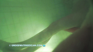 French Nubile barely legal+ Milks With The Jet Fountain Underwater In A Public Sauna Pool