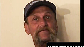 Bearded queer strokes his phat fuck-stick to a wild complete