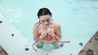 Solo Imani With Yam-sized Udders And Shaven Vulva Toying In The Pool Blow My Penis Harsh Hd