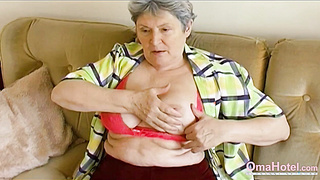 OMAHOTEL Obese Granny Unclothing Herself And Pleasuring Her Fantasies