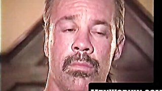 Mischievous amateur Brandon jerks his stiff beefstick slow