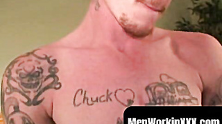 MenWorkinXXX.com - Tough fellow milks solo and decorates himself in scorching jism