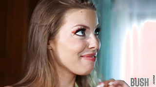 UNSHAVED UNDERPANTS - Curvaceous hairybush stunner enjoys to be butt-banged in doggy style