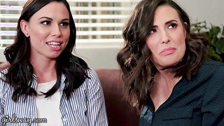 GIRLSWAY Heterosexual BFFs Aidra Fox And Casey Calvert Attempt All girl Romp With Angela White