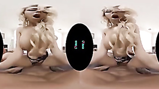 VRHUSH Big-boobed COUGAR Katie Morgan is well-prepped to ease off some tension (Quinton James)