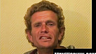 Aged boy drains his meaty man-meat while puffing a cigar