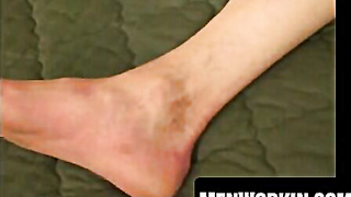 Aged boy drains his meaty man-meat while puffing a cigar