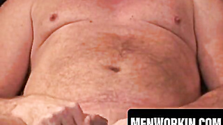 Light-haired mature man jacks till explosive completing