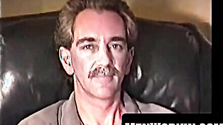 Mature Rick shrieks noisy as he drains his hard-on