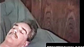 Mature Rick shrieks noisy as he drains his hard-on