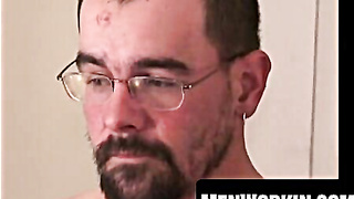 Glasses fellow faps and sprays enormous jizm