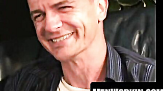 Sexy old guy strokes and decorates his arms in jizz