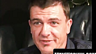 Sexy old guy strokes and decorates his arms in jizz