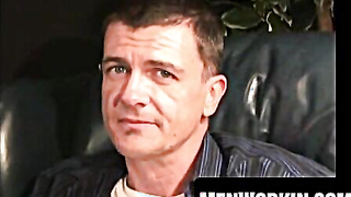 Sexy old guy strokes and decorates his arms in jizz