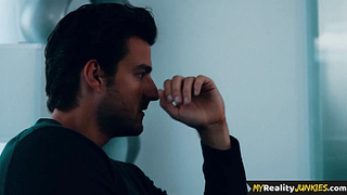 REALITY MANIACS - Small honey deep throating old man before railing