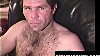 Furry Sam plays solo before deep manhood deep-throating