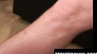 Fur covered boy strokes off quick and shoots torrid spunk