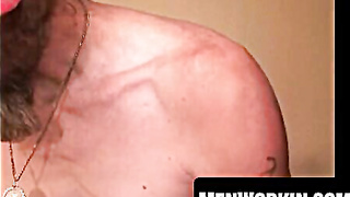 Bearded boy displays off his huge fuck-stick and jacks it