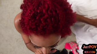 Tatted and pierced sandy-haired honey rails and blows POINT OF VIEW man rod